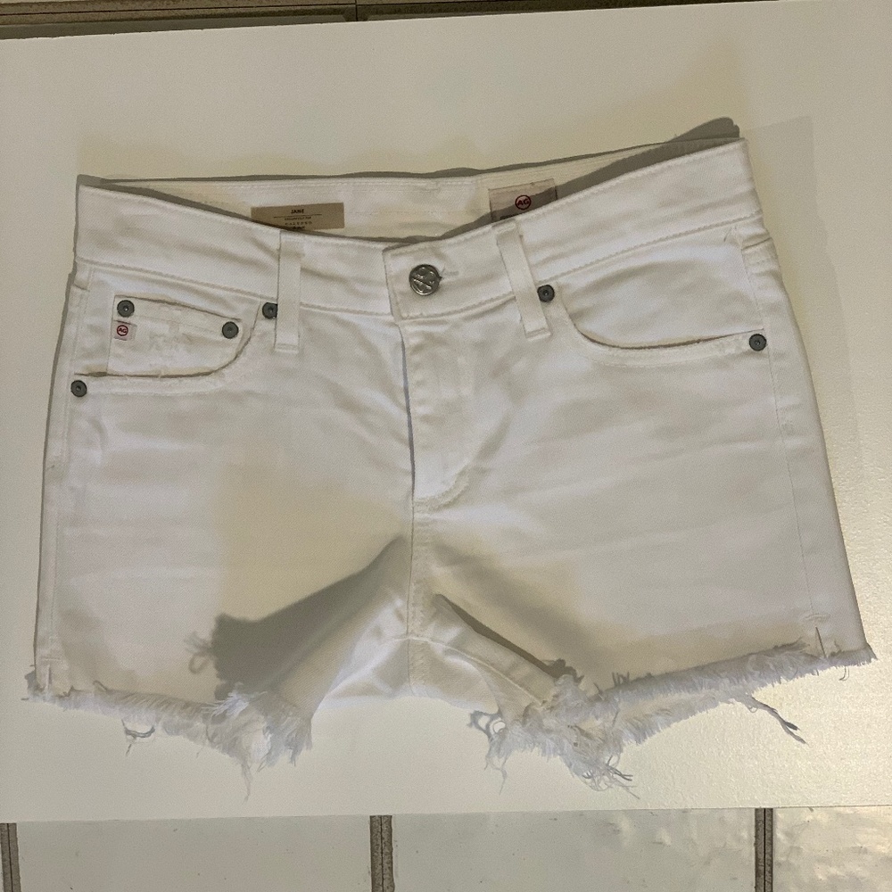 AG white denim shorts: Jane